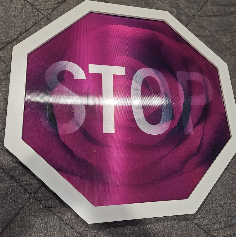 Pink Octagonal STOP Sign Decor